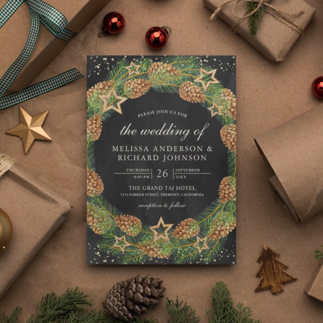 Rustic Gräs Cones Wandedräkt Bröllop Inbjudningar (Skapare uppladdad)