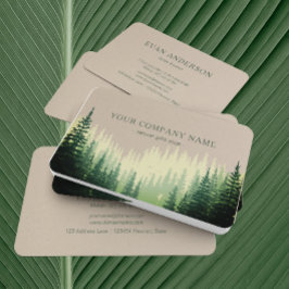 Rustic Gräs Forest Logotyp Faux Kraft Visitkort
