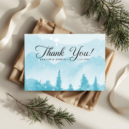 Rustic Gräs Forest Winter Wedding Tack Kort