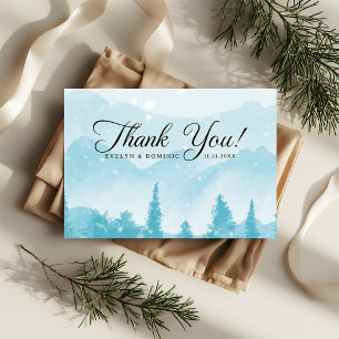Rustic Gräs Forest Winter Wedding Tack Kort