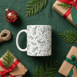 Rustic Gräs Gren Mönster Kaffemugg