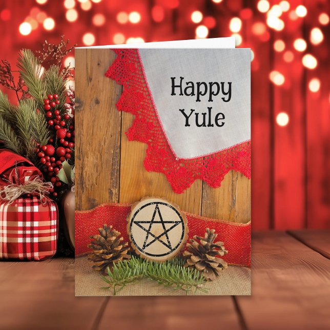 Rustic Gräs Lycklig Yule Helgkort (Skapare uppladdad)