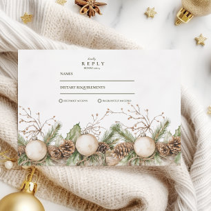 Rustic Gräs Ornament Winter Wedding OSA Kort