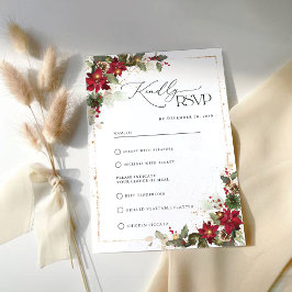 Rustic Gräs Poinsettia Blommigt jul OSA Kort