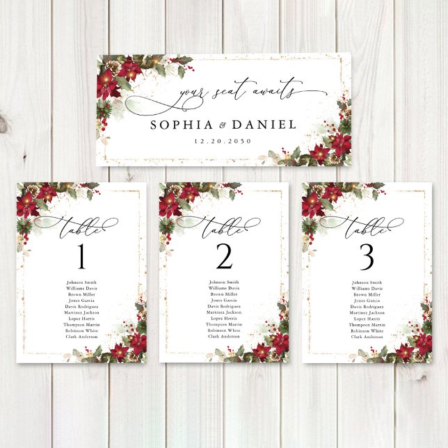 Rustic Gräs Poinsettia Bröllop Head Bord (Skapare uppladdad)