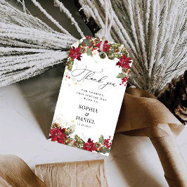 Rustic Gräs Poinsettia Bröllop Tack Gift Märkre Presentetikett