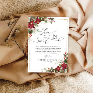 Rustic Gräs Poinsettia Bröllop tackkort Tack Kort