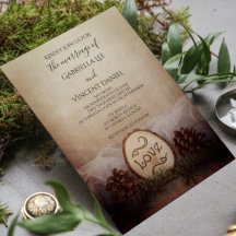 Rustic Gräs Skogen Bröllop
