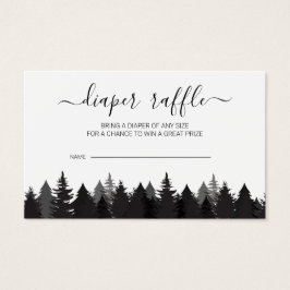 Rustic Gräs Träd Baby Shower Diaper Raffle Cards Visitkort