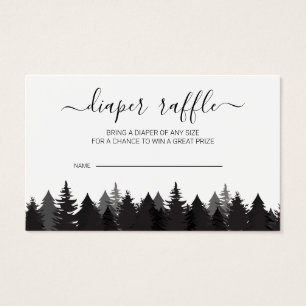 Rustic Gräs Träd Baby Shower Diaper Raffle Cards Visitkort