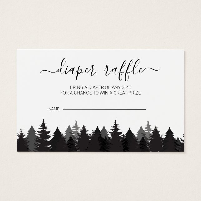 Rustic Gräs Träd Baby Shower Diaper Raffle Cards Visitkort (Framsida)