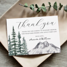 Rustic Gräs Träd Baby Shower Tack-kortet
