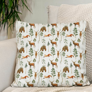 Rustic Gräs Träd Hjort mönster Kudde