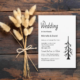 Rustic Gräs Träd Simple Typography Avslappnad Bröl Inbjudningar