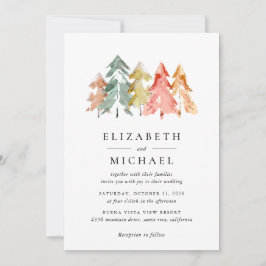 Rustic Gräs Träd Watercolor Inbjudningar