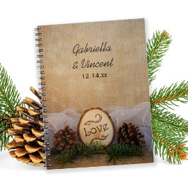 Rustic Gräs Woodland Bröllop Notebook Anteckningsbok