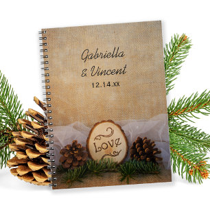 Rustic Gräs Woodland Bröllop Notebook Anteckningsbok