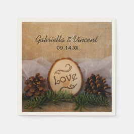 Rustic Gräs Woodland Bröllop Pappersservett