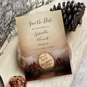 Rustic Gräs Woodland Bröllop spara datum Datumet