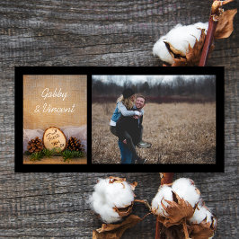 Rustic Gräs Woodland Bröllop Tack Kort