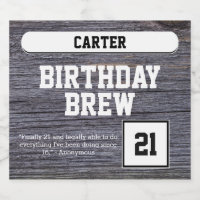 Rustic Grått 21st Brew Grattis på födelsedagen
