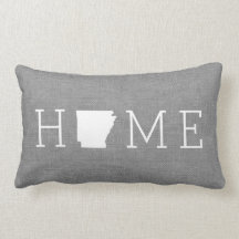 Rustic Grått Arkansas Home State Dekorativ kudde