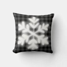 Rustic grått black buffalo plaid-snö flake