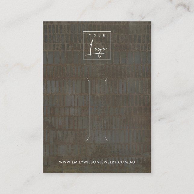 RUSTIC GRÅTT BRONZE LINE HAIR CLIP VISNING CLIP-KO VISITKORT (Framsida)