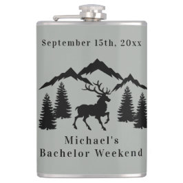 Rustic Grått Buck Hunting Bachelor Helg Fickplunta