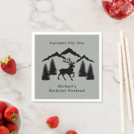 Rustic Grått Buck Hunting Bachelor Helg Pappersservett