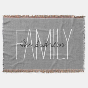 Rustic Grått Chic Family Monogram Mysfilt