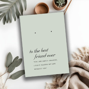 RUSTIC GRÅTT GRÖNT FRIEND EARRING VISNING CARD PLACERINGSKORT