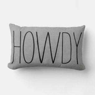 Rustic Grått Howdy Lumbarkudde