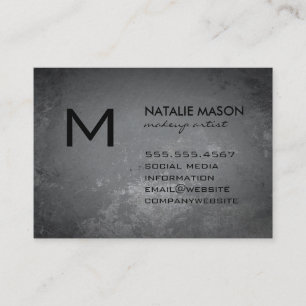 Rustic Grått Monogram Visitkort