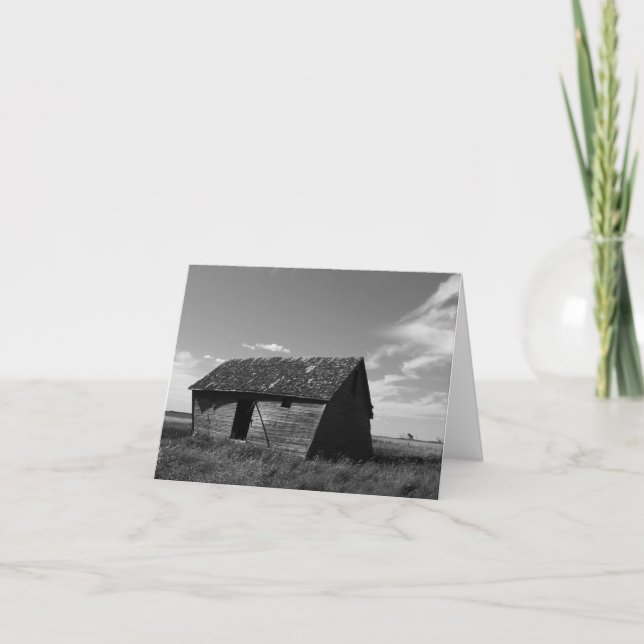 Rustic Grått Prairie Barn-mappat gratulationskort Kort (Framsida)