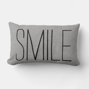 Rustic Grått Smile Lumbarkudde