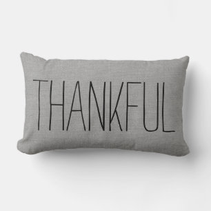 Rustic Grått Thankful Lumbarkudde