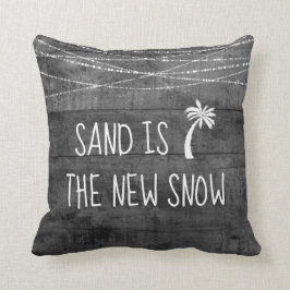 Rustic Grått Tropical Sand är New Snö Handflatan T Kudde