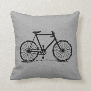 Rustic Grått Vintage Bicycle Kudde