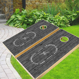 Rustic Grått Wood Par Namn och Bröllop