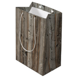 Rustic Grått Wood Tone Medium Gift Bag