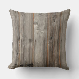 Rustic Grått Wood Tone Square Kudde