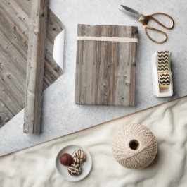 Rustic Grått Wood Tone Wrapping Papper Presentpapper