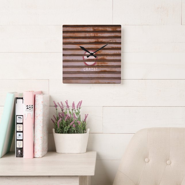 Rustic Grazie Shutter Napoli 1 Fyrkantig Klocka (Läsesal)