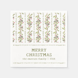 Rustic Green Botanical Christmas Pappersservett