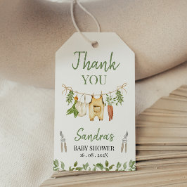 Rustic Green Locally Grown Baby Shower Presentetikett
