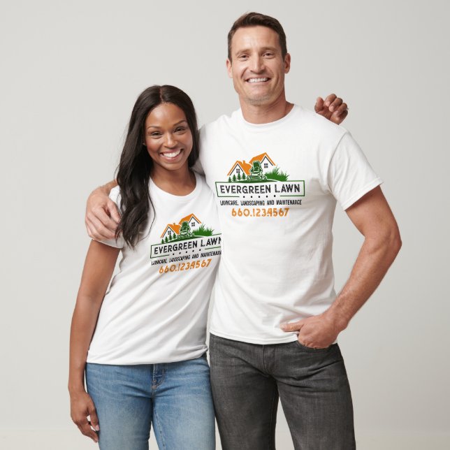 Rustic Green Orange Landskapsservice T Shirt (Unisex)