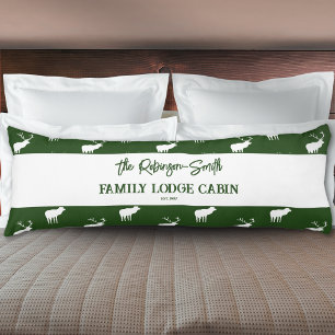 Rustic Green White  Familj Personlig Namn  Kroppskudde
