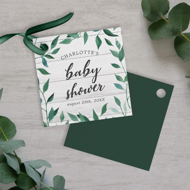 Rustic Greenery Baby Shower Gåvor Etiketter (Skapare uppladdad)