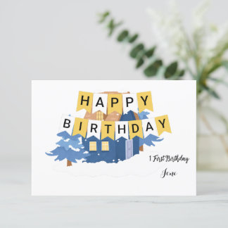 Rustic Greenery Birthday Call åt honom, Tack Kort